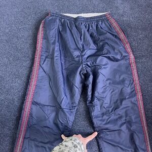 Vintage 90s Track Pants Mens Large Blue Lined Elastic Waist Windbreaker Athletic